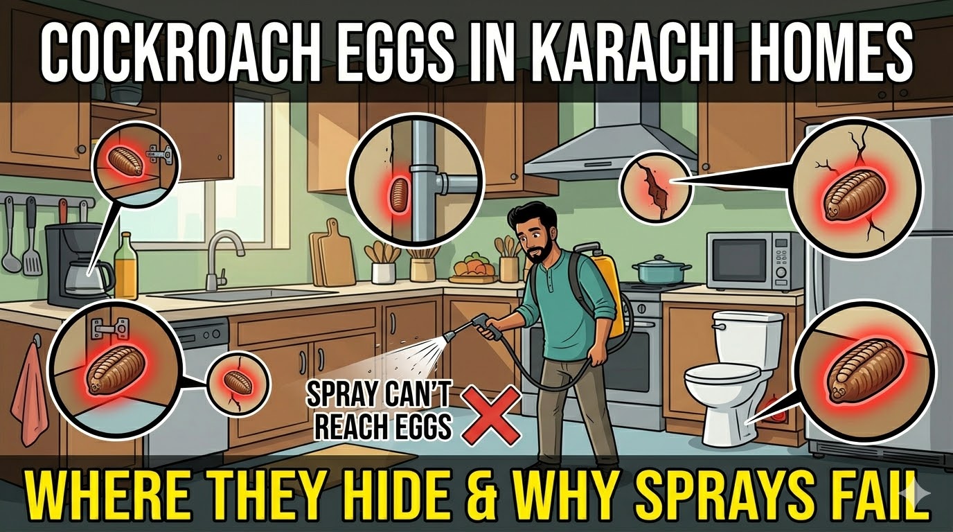 Cockroach Eggs in Karachi Homes: Where They Hide and Why Sprays Alone Don’t Work