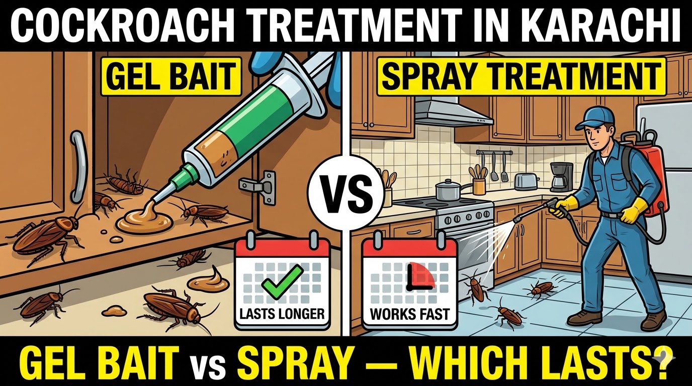 Gel Bait Vs. Spray Treatment For Cockroaches In Karachi Which Works Longer