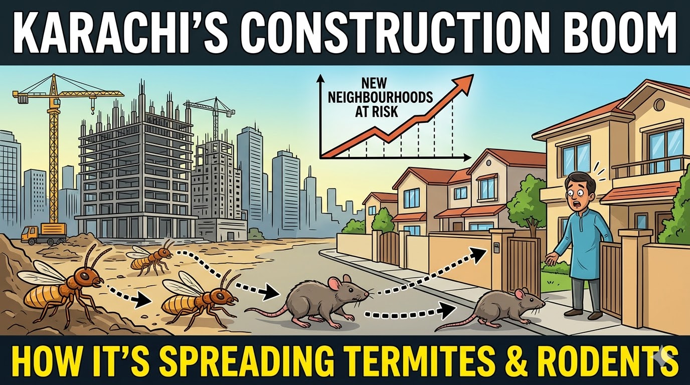 How Karachi’s Construction Boom Is Spreading Termites and Rodents into New Neighbourhoods