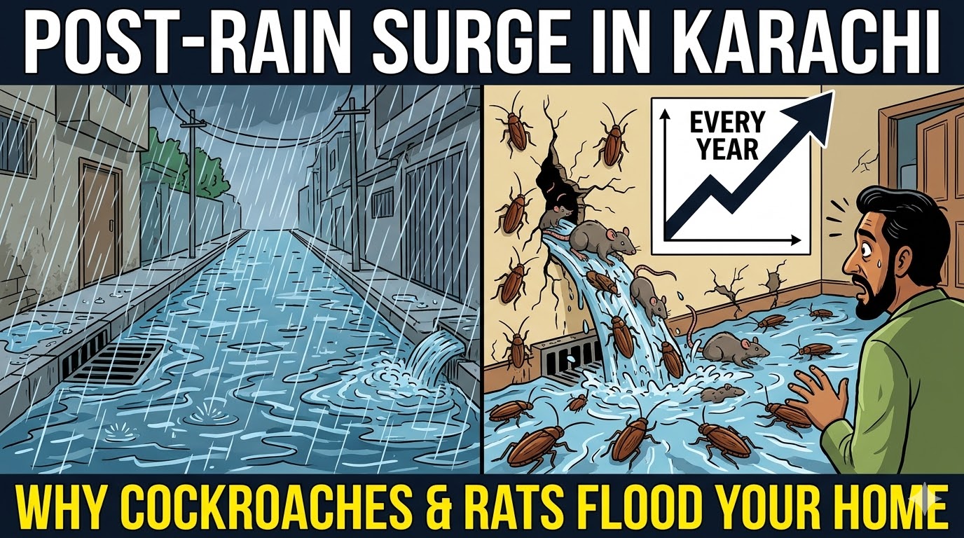 Post-Rain Cockroach and Rodent Surge in Karachi: Why It Happens Every Year