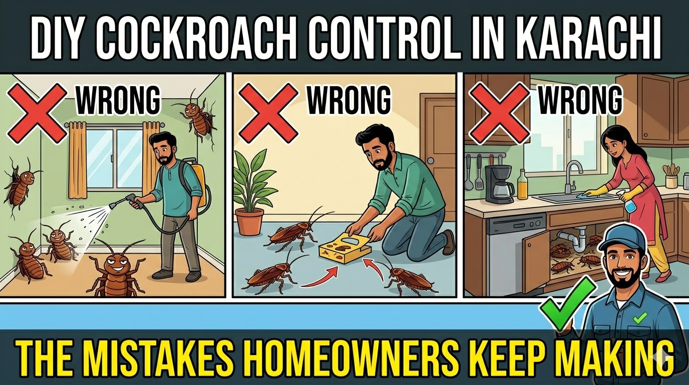 What Karachi Homeowners Get Wrong When Trying To Eliminate Cockroaches Themselves
